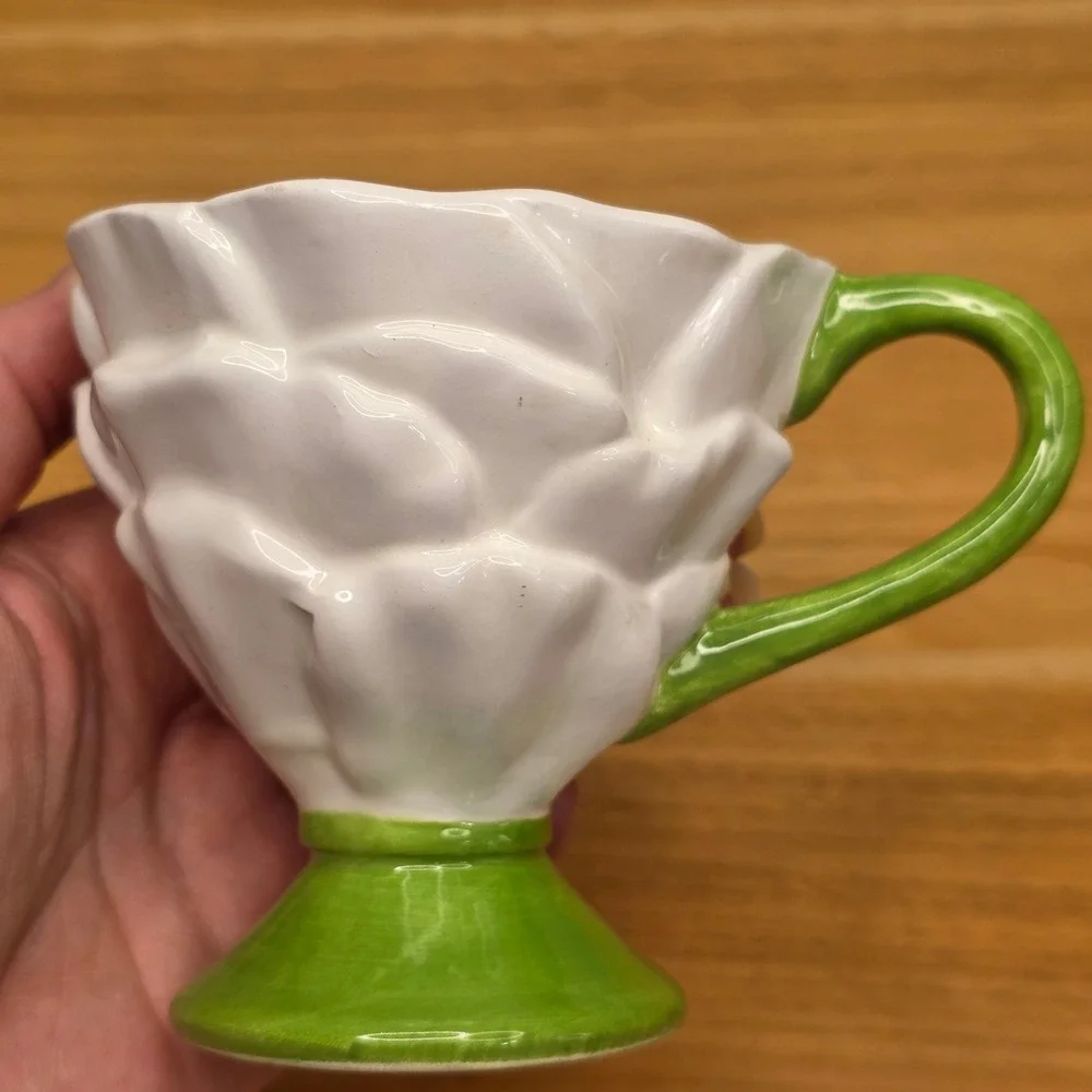 Vintage‎ Teleflora Gift Ceramic Teacup & White Rose Flower Saucer With Stand